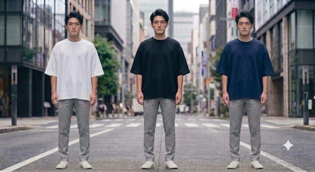 王道の「白・黒・ネイビー」の3色